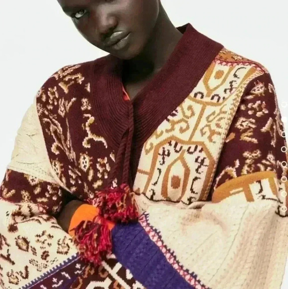 ✨SALE✨Zara Jacquard Cape Coat Special Edition - Picture 6 of 10